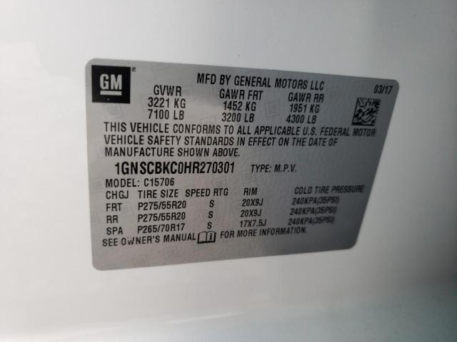 Photo 10 from auction – 2017 CHEVROLET TAHOE C150 with VIN 1GNSCBKC0HR270301