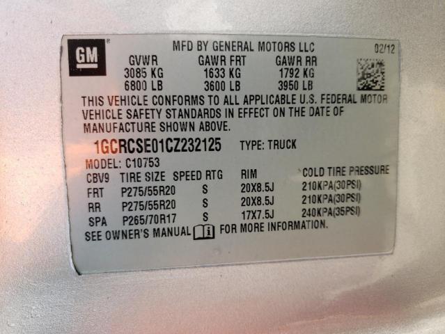 Photo 10 from auction – 2012 CHEVROLET SILVERADO with VIN 1GCRCSE01CZ232125