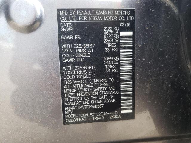 Photo 10 from auction – 2016 NISSAN ROGUE S with VIN KNMAT2MV9GP681337