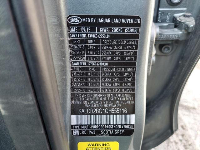Photo 10 from auction – 2016 LAND ROVER DISCOVERY with VIN SALCR2BG1GH555116