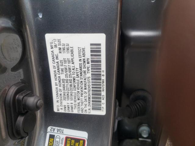Photo 10 from auction – 2012 HONDA CR-V EXL with VIN 2HKRM3H76CH513775