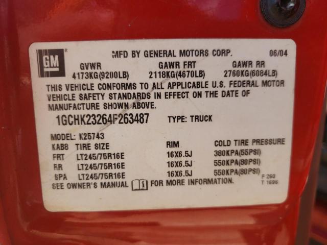 Photo 10 from auction – 2004 CHEVROLET SILVERADO with VIN 1GCHK23264F263487