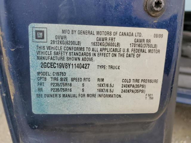 Photo 10 from auction – 2000 CHEVROLET SILVERADO with VIN 2GCEC19V8Y1140427