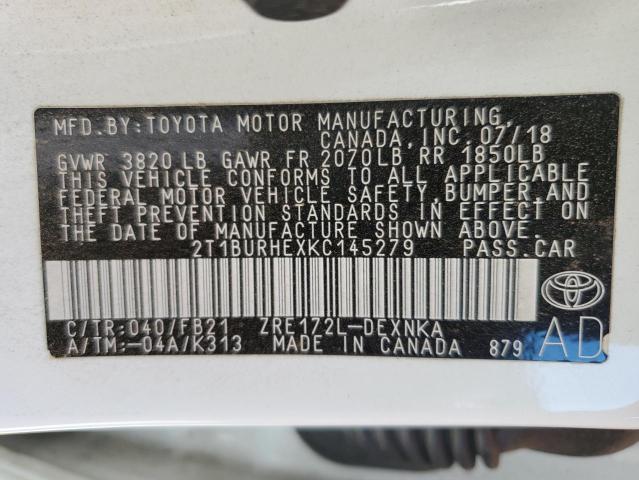 Photo 10 from auction – 2019 TOYOTA COROLLA L with VIN 2T1BURHEXKC145279