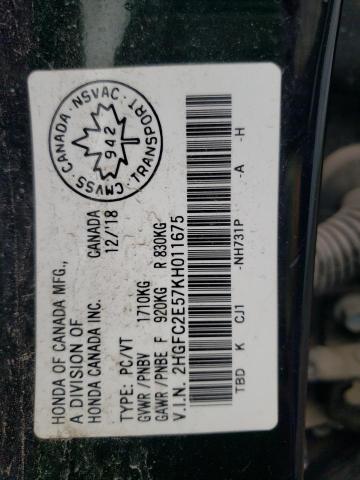 Photo 10 from auction – 2019 HONDA CIVIC LX with VIN 2HGFC2E57KH011675