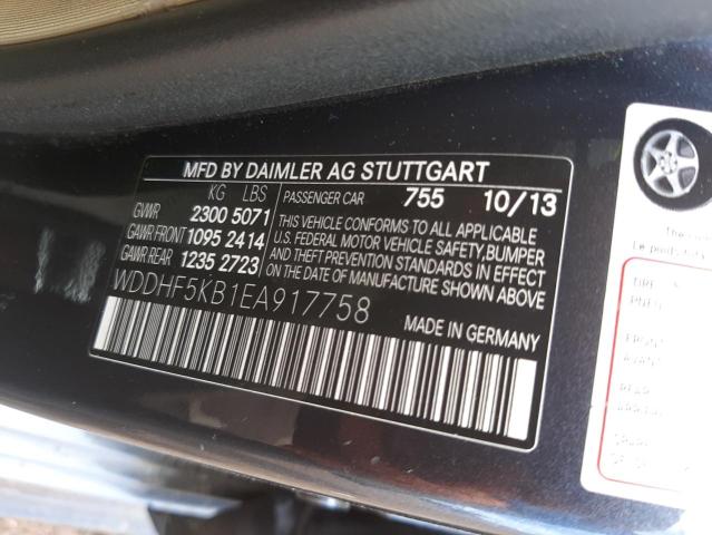 Photo 10 from auction – 2014 MERCEDES-BENZ E 350 with VIN WDDHF5KB1EA917758