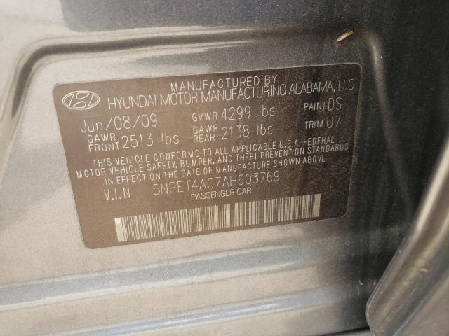 Photo 10 from auction – 2010 HYUNDAI SONATA GLS with VIN 5NPET4AC7AH603769