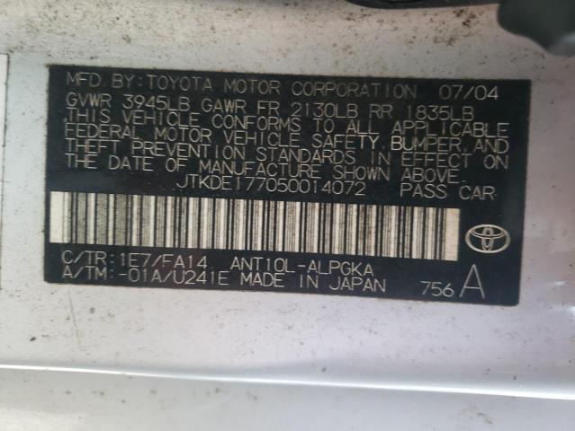 Photo 10 from auction – 2005 TOYOTA SCION TC with VIN JTKDE177050014072
