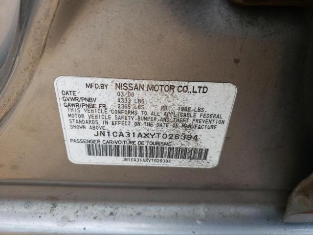 Photo 10 from auction – 2000 NISSAN MAXIMA GLE with VIN JN1CA31AXYT026394