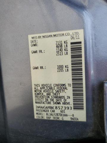 Фото 10 с аукциона – 2011 NISSAN MAXIMA S с VIN 1N4AA5AP8BC857393