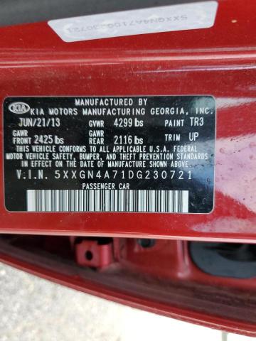 Photo 10 from auction – 2013 KIA OPTIMA EX with VIN 5XXGN4A71DG230721