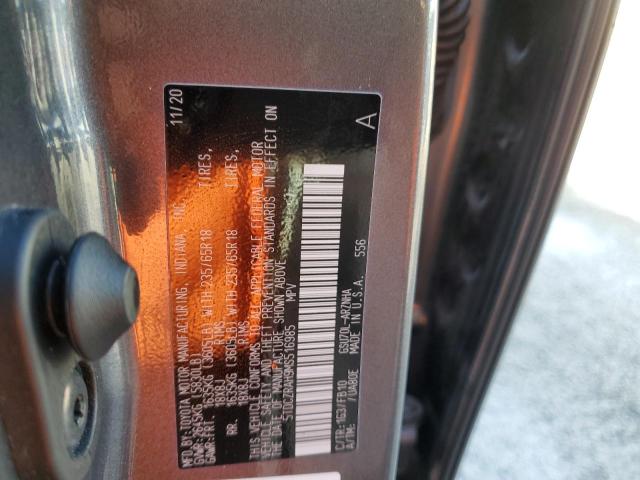 Photo 10 from auction – 2021 TOYOTA HIGHLANDER with VIN 5TDCZRAH9MS516985
