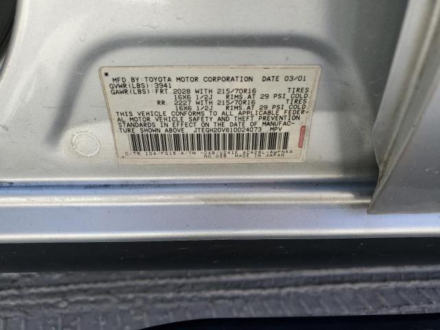 Photo 10 from auction – 2001 TOYOTA RAV4 with VIN JTEGH20V810024073
