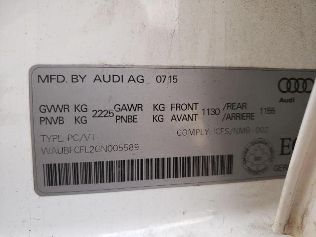 Photo 10 from auction – 2016 AUDI A4 KOMFORT with VIN WAUBFCFL2GN005589