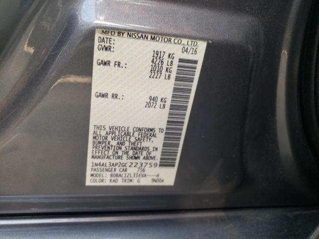 Photo 10 from auction – 2016 NISSAN ALTIMA 2.5 with VIN 1N4AL3AP2GC223759