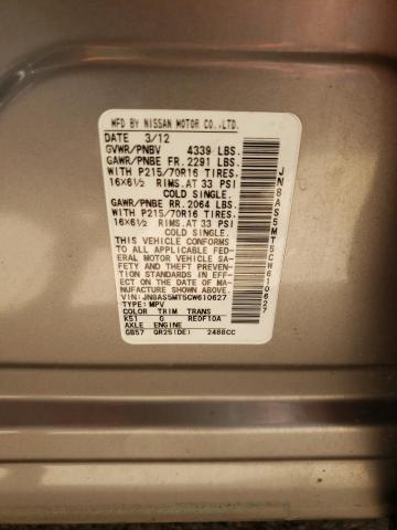 Photo 10 from auction – 2012 NISSAN ROGUE S with VIN JN8AS5MT5CW610627