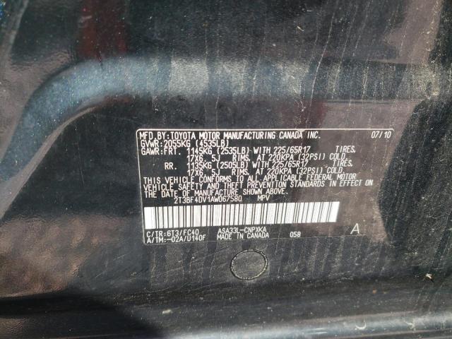 Photo 10 from auction – 2010 TOYOTA RAV4 with VIN 2T3BF4DV1AW067580