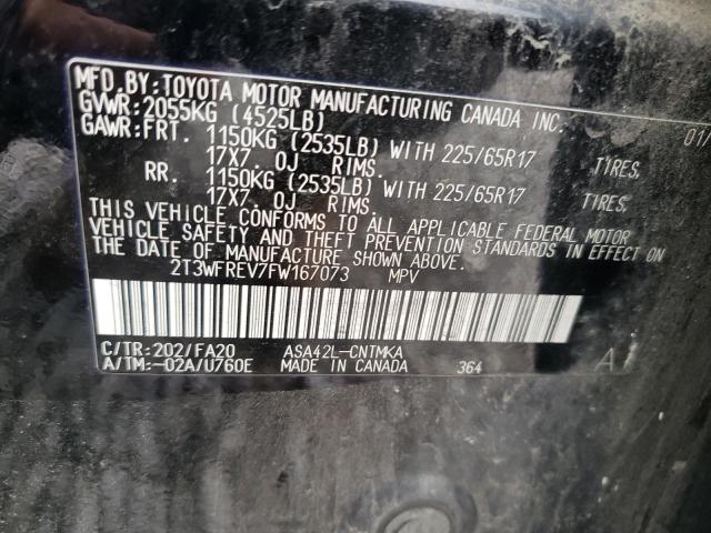 Photo 10 from auction – 2015 TOYOTA RAV4 XLE with VIN 2T3WFREV7FW167073