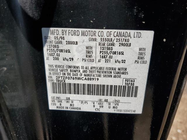 Photo 10 from auction – 1998 FORD F150 with VIN 2FTZF0769WCA88919