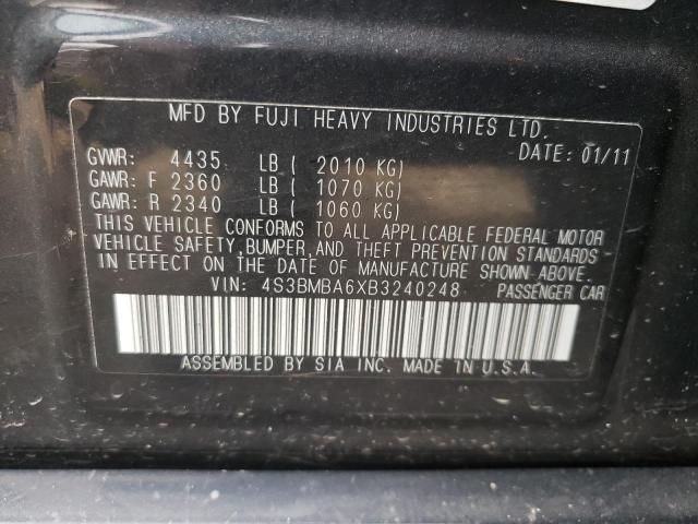 Photo 10 from auction – 2011 SUBARU LEGACY 2.5 with VIN 4S3BMBA6XB3240248