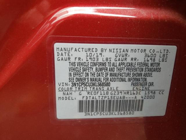Photo 10 from auction – 2019 NISSAN KICKS S with VIN 3N1CP5CU3KL568580