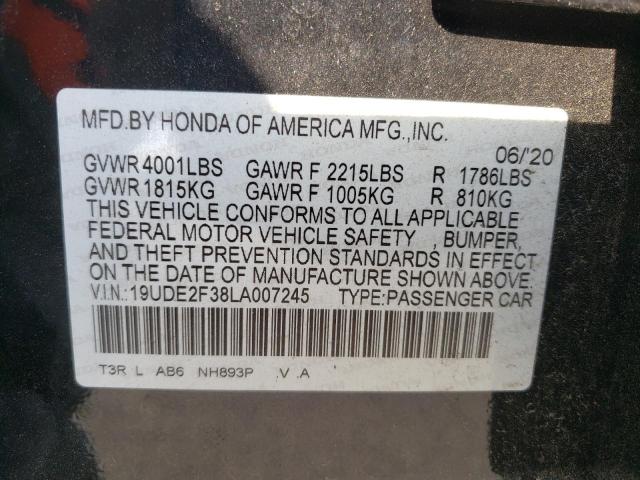 Photo 10 from auction – 2020 ACURA ILX with VIN 19UDE2F38LA007245