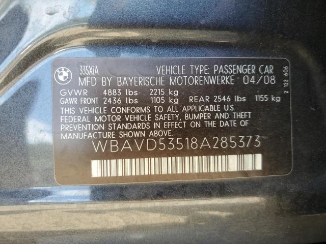 Photo 10 from auction – 2008 BMW 335 XI with VIN WBAVD53518A285373