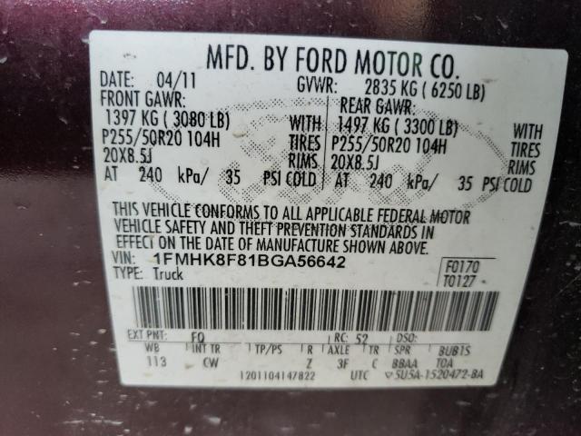Photo 10 from auction – 2011 FORD EXPLORER L with VIN 1FMHK8F81BGA56642