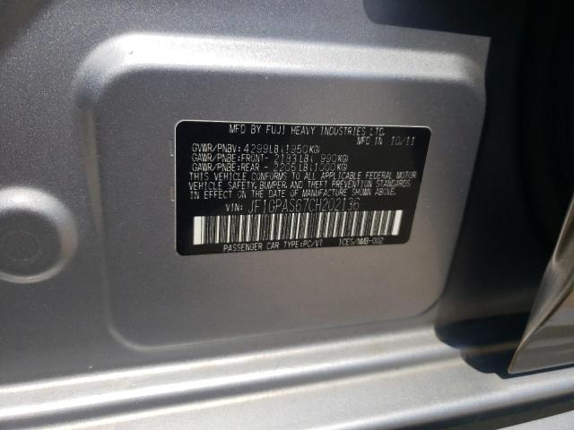 Photo 10 from auction – 2012 SUBARU IMPREZA SP with VIN JF1GPAS67CH202136