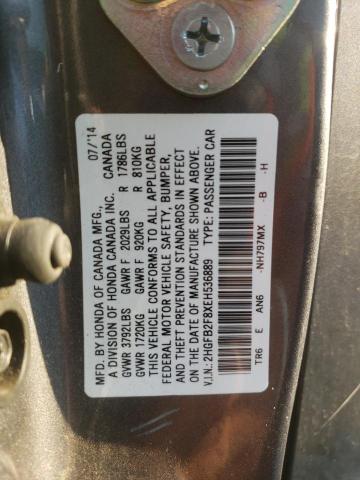 Photo 10 from auction – 2014 HONDA CIVIC EX with VIN 2HGFB2F8XEH536889