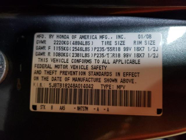 Photo 10 from auction – 2008 ACURA RDX with VIN 5J8TB18248A014042