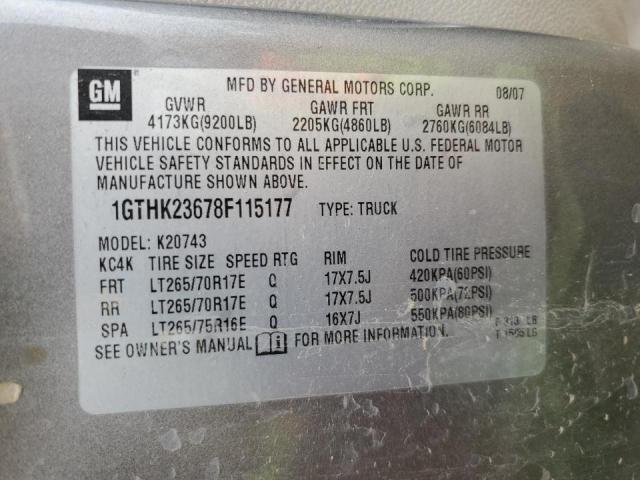 Photo 10 from auction – 2008 GMC SIERRA K25 with VIN 1GTHK23678F115177