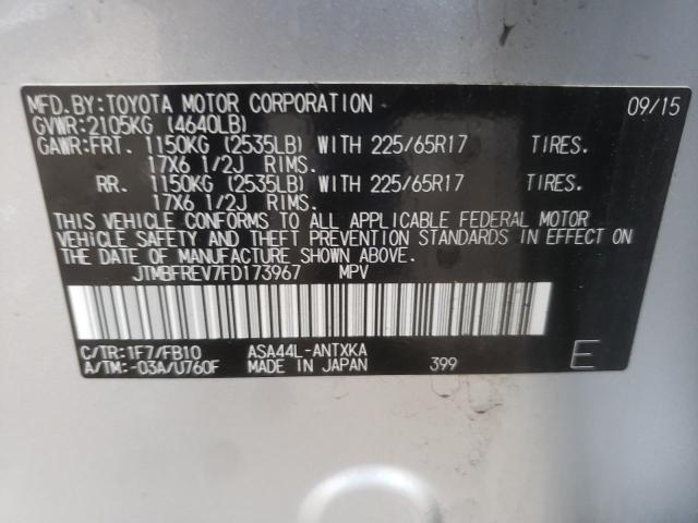 Photo 10 from auction – 2015 TOYOTA RAV4 LE with VIN JTMBFREV7FD173967