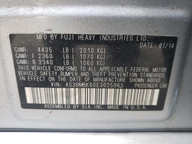 Photo 10 from auction – 2014 SUBARU LEGACY 2.5 with VIN 4S3BMBK60E3025965