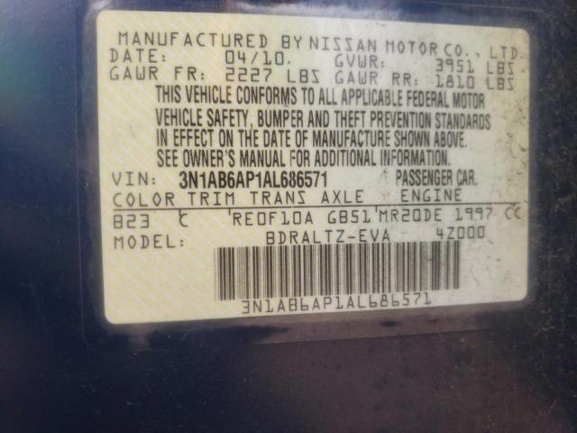 Photo 10 from auction – 2010 NISSAN SENTRA 2.0 with VIN 3N1AB6AP1AL686571