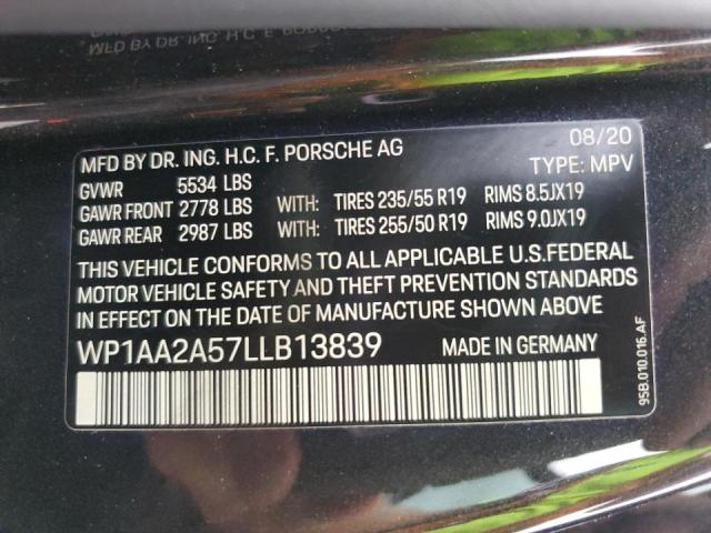 Photo 10 from auction – 2020 PORSCHE MACAN with VIN WP1AA2A57LLB13839