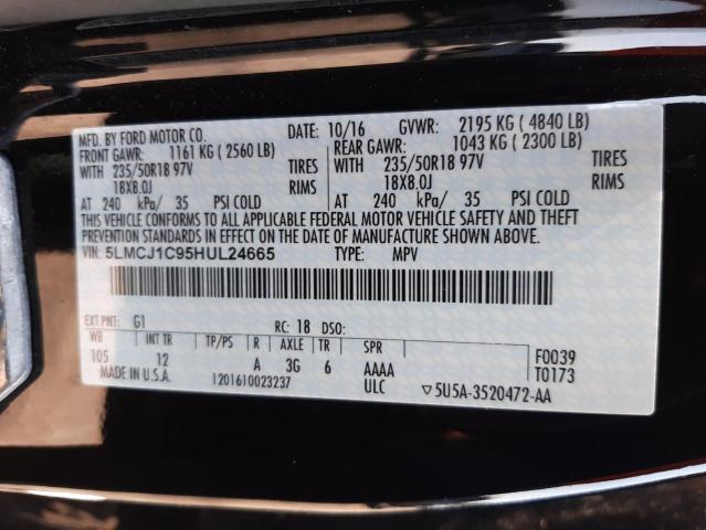 Photo 10 from auction – 2017 LINCOLN MKC PREMIE with VIN 5LMCJ1C95HUL24665