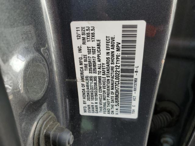 Photo 10 from auction – 2012 HONDA CR-V EXL with VIN 5J6RM3H77CL002212