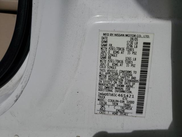 Photo 10 from auction – 2005 NISSAN FRONTIER C with VIN 1N6AD07U65C465421
