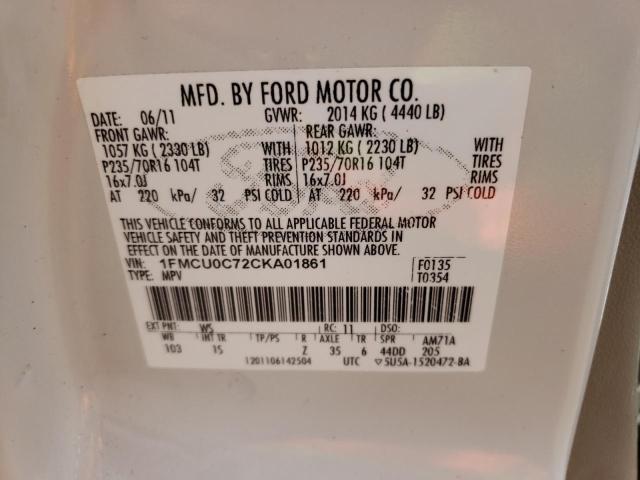 Photo 10 from auction – 2012 FORD ESCAPE XLS with VIN 1FMCU0C72CKA01861
