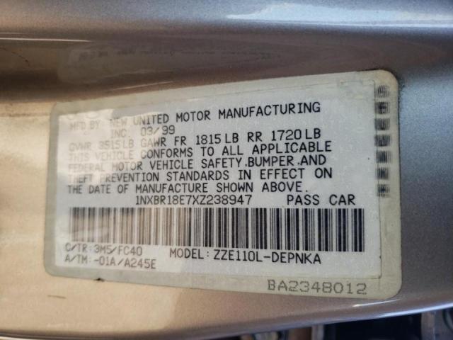 Photo 10 from auction – 1999 TOYOTA COROLLA with VIN 1NXBR18E7XZ238947