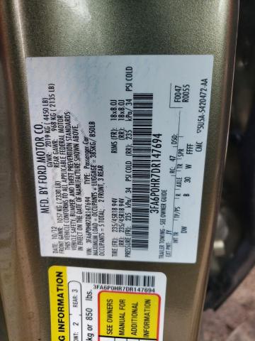 Photo 10 from auction – 2013 FORD FUSION SE with VIN 3FA6P0HR7DR147694