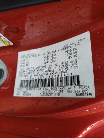 Photo 10 from auction – 2008 MITSUBISHI ECLIPSE SP with VIN 4A3AL35T08E003444