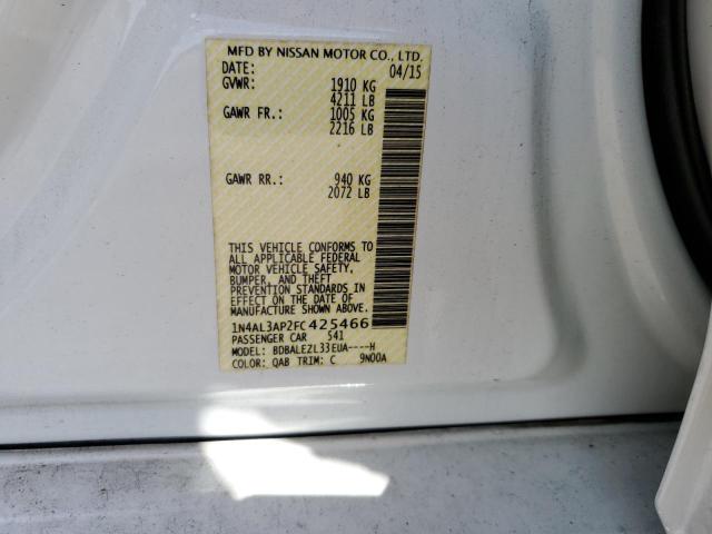 Photo 10 from auction – 2015 NISSAN ALTIMA 2.5 with VIN 1N4AL3AP2FC425466