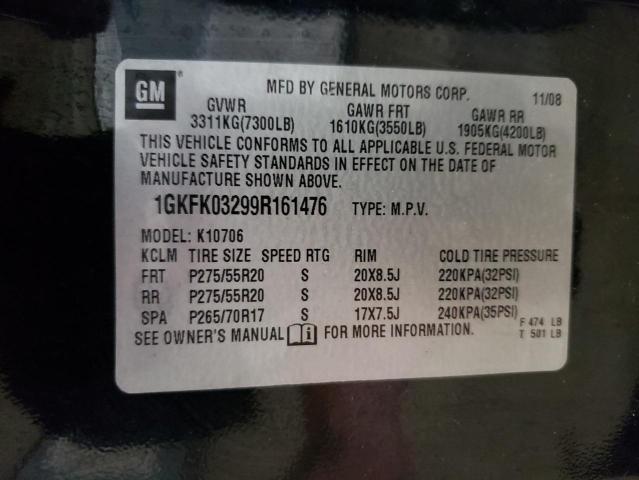 Photo 10 from auction – 2009 GMC YUKON DENA with VIN 1GKFK03299R161476