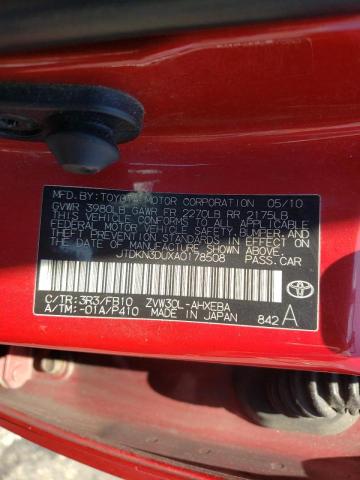 Photo 10 from auction – 2010 TOYOTA PRIUS with VIN JTDKN3DUXA0178508