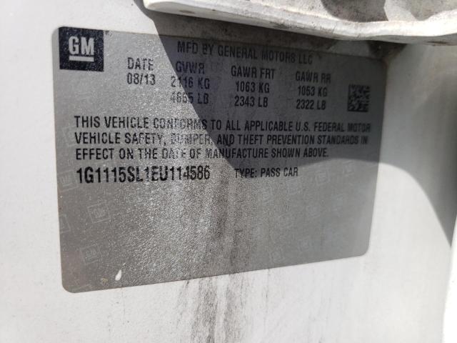 Photo 10 from auction – 2014 CHEVROLET IMPALA LT with VIN 1G1115SL1EU114586