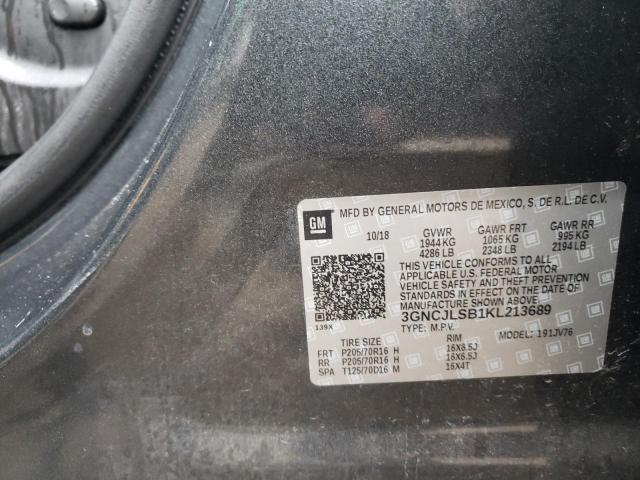 Photo 10 from auction – 2019 CHEVROLET TRAX 1LT with VIN 3GNCJLSB1KL213689