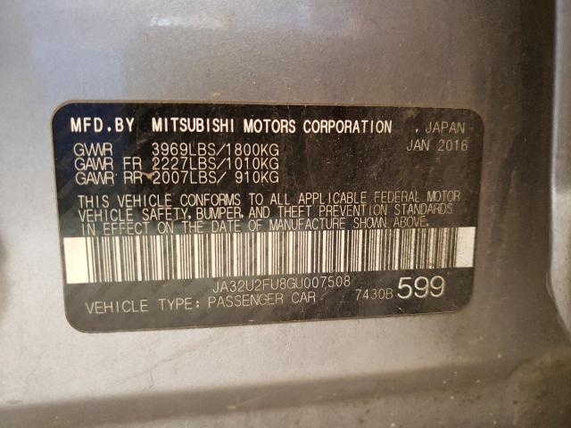 Photo 10 from auction – 2016 MITSUBISHI LANCER ES with VIN JA32U2FU8GU007508