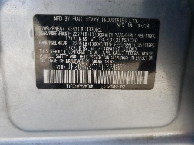 Photo 10 from auction – 2014 SUBARU XV CROSSTR with VIN JF2GPAKC1EH324883